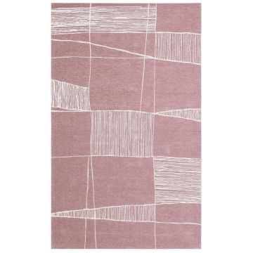 Covor de living / dormitor Maze Home PALMA, Roz - Alb, 135x200 cm