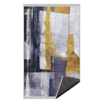 Covor galben/albastru închis lavabil 80x150 cm Unique – Mila Home
