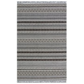 Covor Maze Home INKA, Lavabil, Antiderapant, Alb-Negru (diverse dimensiuni)