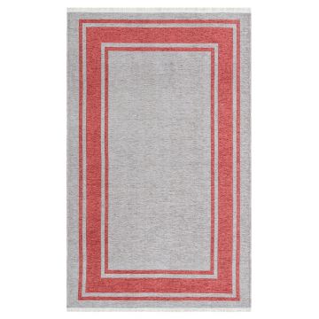 Covor Maze Home NOA Reversibil, Lavabil, Rosu - Gri (diverse dimensiuni)
