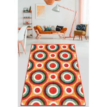 Covor, Cerchi Djt, 80x140 cm, 50% catifea/50% poliester, Multicolor