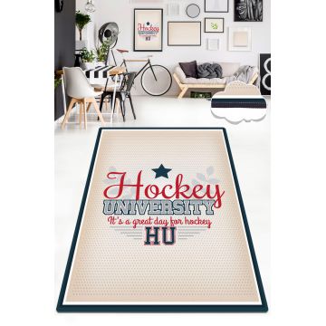 Covor pentru copii, Hockey, 80x100 cm, Poliester, Multicolor