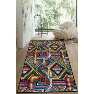 Covor de hol, Maglie, 80x300 cm, Poliester, Multicolor