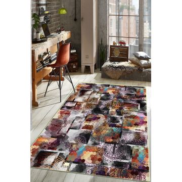 Covor de hol, Mezclado Djt , 80x150 cm, 50% catifea/50% poliester, Multicolor