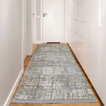 Covor de hol, Notta 1106, 80x150 cm, 60% polipropilena/40% poliester, Gri / Bej / Crem