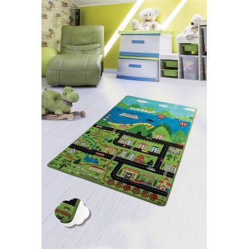 Covor, Happy City  Djt   , 50% TESTURĂ DE catifea/ 50% POLIESTER, Multicolor