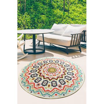 Covor, Mandala Balkon , 50% catifea/50% poliester, Multicolor