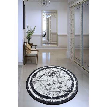 Covor, Marmor DJT  , Catifea, Alb/Negru