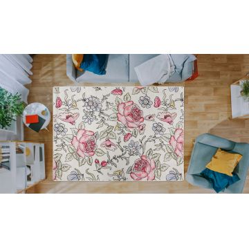 Covor, Rose Garden Djt , 150x240 cm, 50% catifea/50% poliester, Multicolor