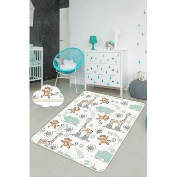 Covor, Sweet Animals  , 80x120 cm, Catifea, Multicolor