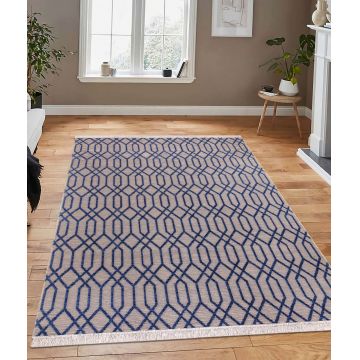 Covor, 23037A , 60x100 cm, 100% PENTRU IUTĂ/CHEN, Albastru navy ieftin