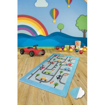 Covor, Baby Cars , 100x160 cm, Catifea, Multicolor