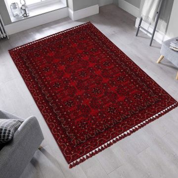 Covor, Bhr 02 Red , 160x230 cm, Fibre acrilice, Rosu ieftin