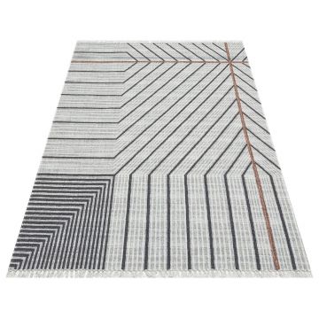 Covor, As 05 Grey , 80x300 cm, Bumbac, Multicolor