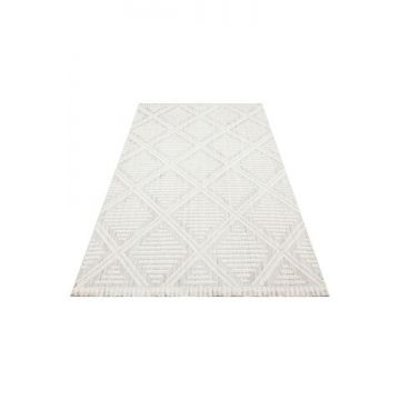 Covor de hol, Czy 03, 80x300 cm, Poliester, Gri / Crem