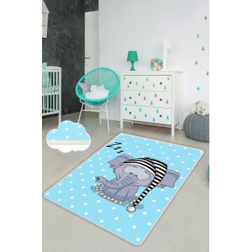 Covor, Elephant Sleep, 80x150 cm, Catifea, Multicolor
