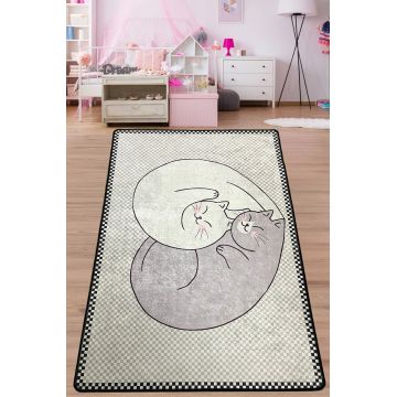 Covor de hol, Katt , 120x150 cm, Catifea, Multicolor ieftin