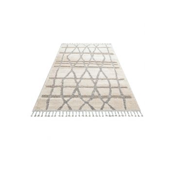 Covor de hol, Sdy 03, 80x300 cm, Polipropilena, Alb/Gri