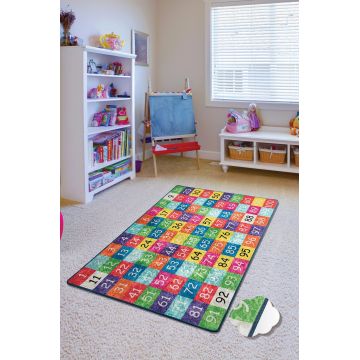Covor, Numbers  , 100x160 cm, Catifea, Multicolor