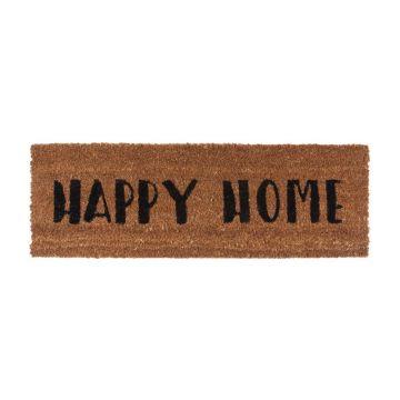 Preș PT LIVING Happy Home, 26 x 75 cm, scris negru