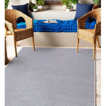 Covor, 02022A, 80x150 cm, Polipropilena, Albastru / Crem