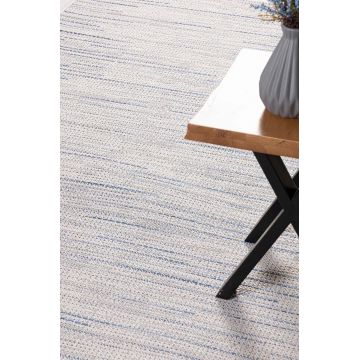 Covor, 02043A, 80x150 cm, Polipropilena, Albastru / Crem