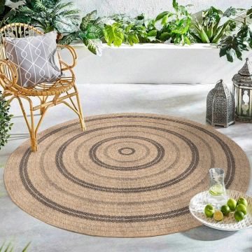 Covor, 08863A, 120x120 cm, Polipropilena, Negru / Crem Covor, 08863A, 120x120 cm, Polipropilena, Negru / Crem