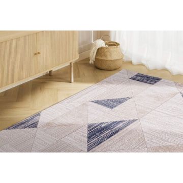 Covor, 45605 Milas, 80x150 cm, Fibre acrilice, Albastru marin
