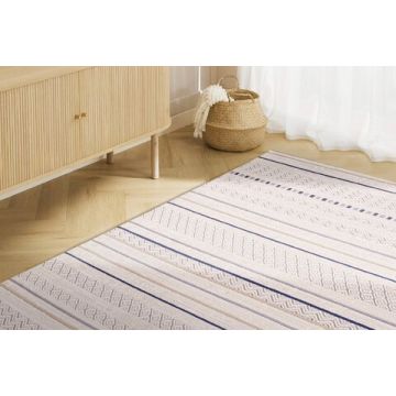 Covor, 45628 Milas, 80x150 cm, Fibre acrilice, Albastru marin