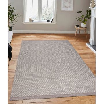 Covor, 23033A , 80x150 cm, 100% Iuta/tesatura chenille, Crem