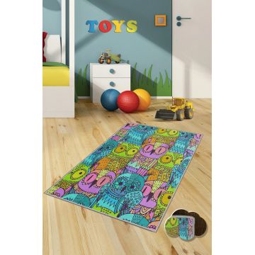 Covor, KHMFESTO0018KEÇE, 80x200 cm, Poliester, Multicolor