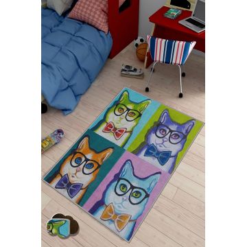 Covor, KHMFESTO004KEÇE, 80x120 cm, Poliester, Multicolor ieftin