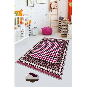 Covor, HMNT496, 80x300 cm, Poliester, Multicolor ieftin