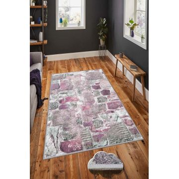 Covor de hol, HMNT672, 80x300 cm, Poliester, Multicolor