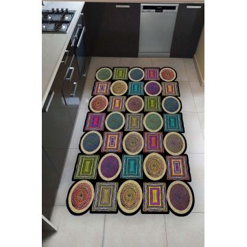 Covor, HMNT959, 80x300 cm, Poliester, Multicolor