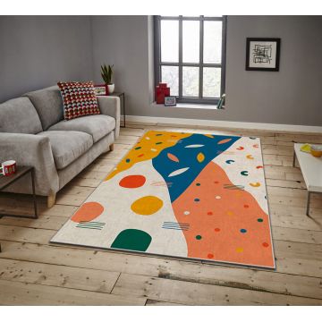 Covor, ASR CRPT-33 , 100x140 cm, Poliester, Multicolor