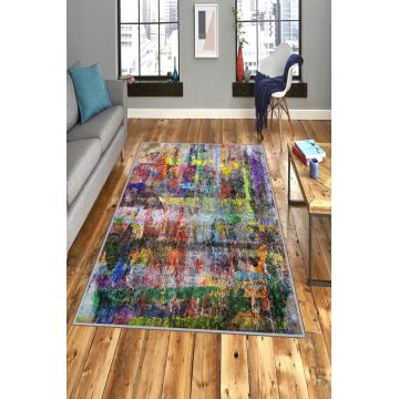 Covor de hol, EXFAB287, 80x200 cm, Poliester, Multicolor