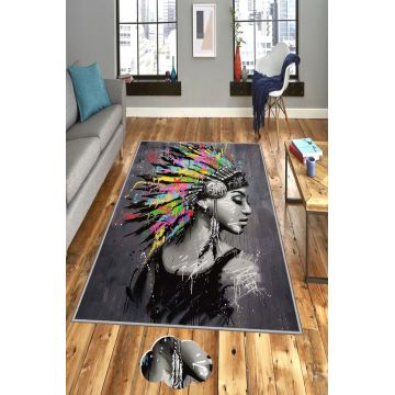 Covor de hol, HMNT1, 80x150 cm, Poliester, Multicolor