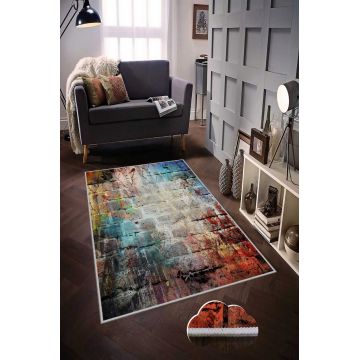Covor de hol, HMNT102, 80x150 cm, Poliester, Multicolor