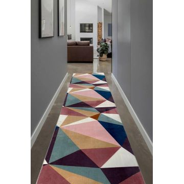 Covor de hol, 050, 75x300 cm, Poliester, Roz pudra