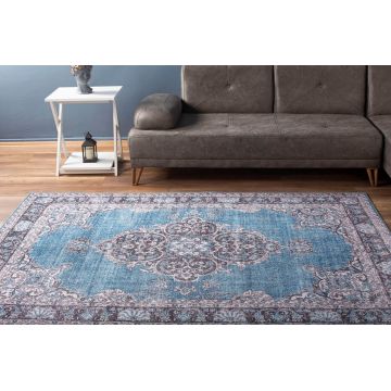 Covor de hol, Blue AL 201 , 75x150 cm, Poliester , Multicolor