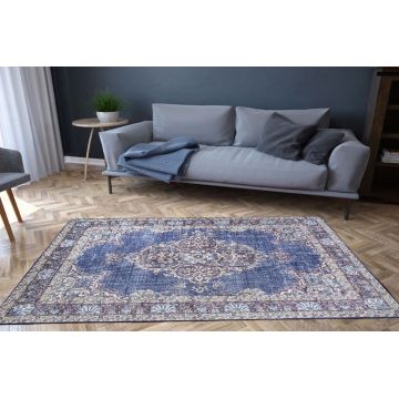 Covor de hol, Dark Blue AL 249 , 75x150 cm, Poliester , Multicolor