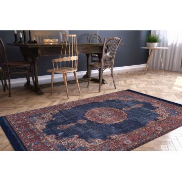 Covor de hol, Dark Blue AL 87 , 75x150 cm, Poliester , Multicolor ieftin