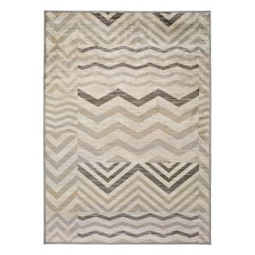 Covor din viscoză Universal Belga Zig Zag, 100 x 140 cm, gri