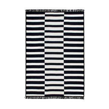 Covor reversibil Cihan Bilisim Tekstil Poros, 120 x 180 cm, alb-negru Covor reversibil Cihan Bilisim Tekstil Poros, 120 x 180 cm, alb-negru
