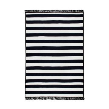 Covor reversibil Cihan Bilisim Tekstil Sentinus, 80 x 150 cm, alb-negru