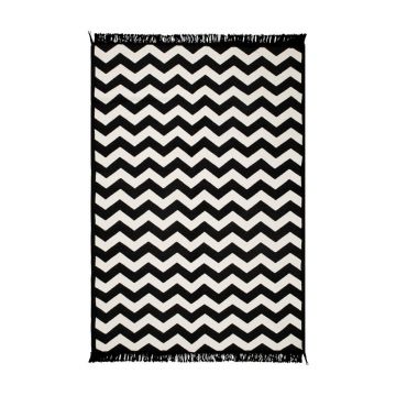 Covor reversibil Cihan Bilisim Tekstil Zig Zag 80 x 150 cm, alb-negru Covor reversibil Cihan Bilisim Tekstil Zig Zag 80 x 150 cm, alb-negru