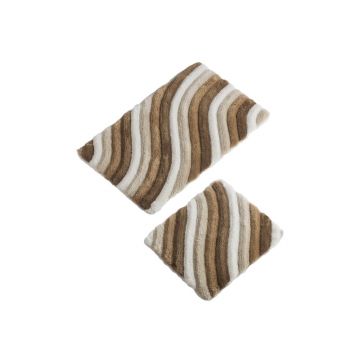 Set 2 covoare de baie Colorful, bej