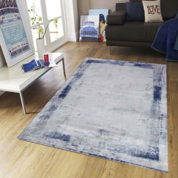 Covor de hol, 9302, 80x150 cm, 30% poliester/70% polipropilena, Albastru