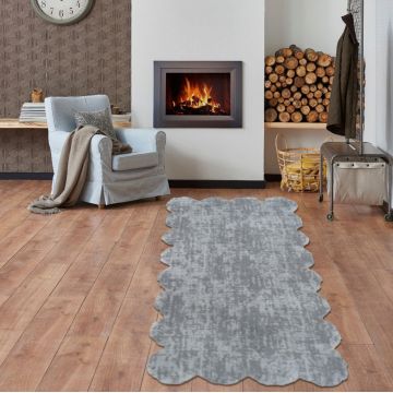 Covor de hol, Laser Pattern, 100x300 cm, Poliester, Gri deschis